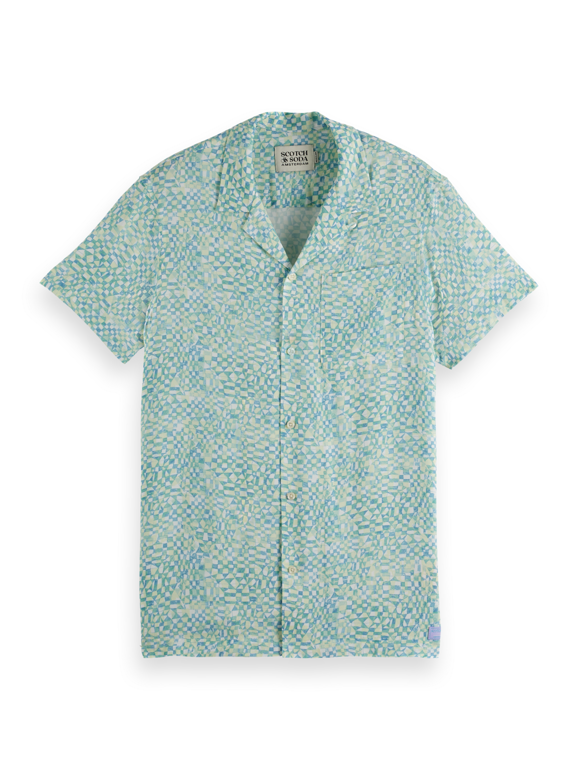 Printed Short Sleeve Regular-Fit Viscose Shirt