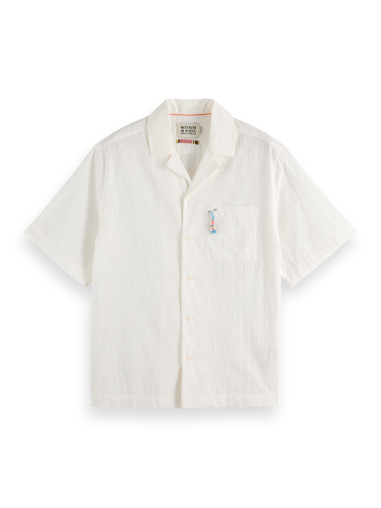 Embroidered Short Sleeve Relaxed-Fit Shirt