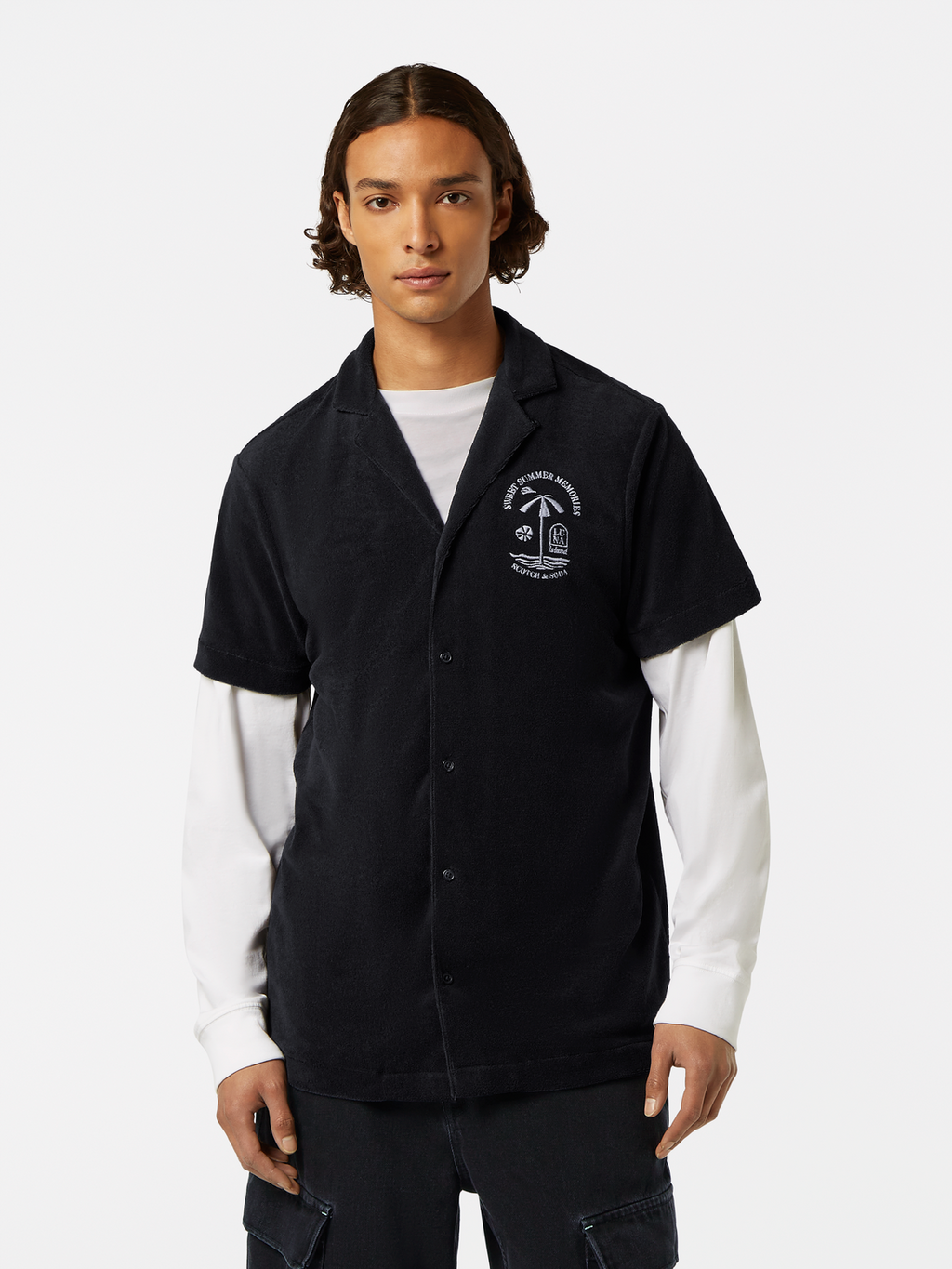 Short Sleeve Regular-Fit Terrycloth Shirt