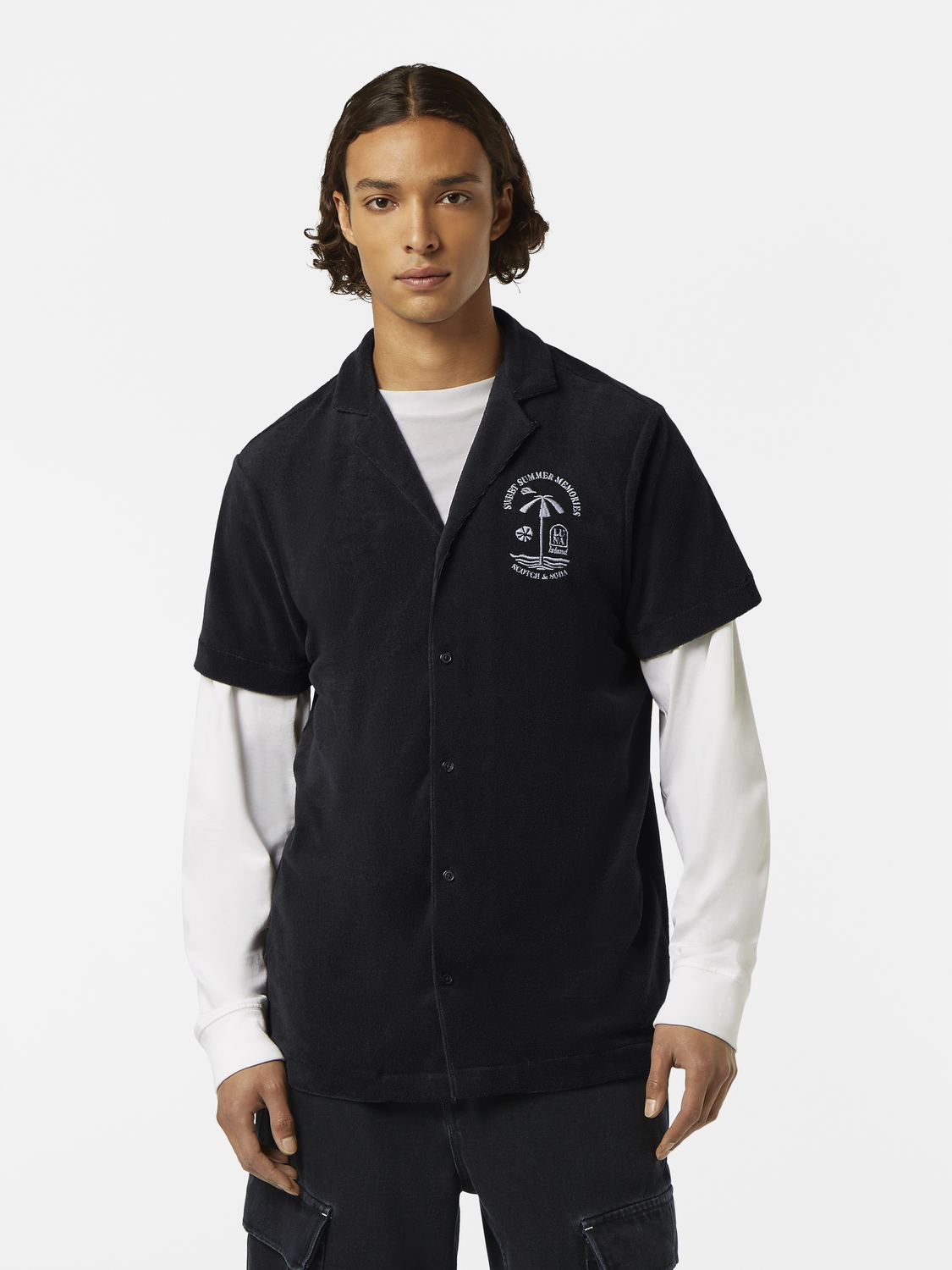 Short Sleeve Regular-Fit Terrycloth Shirt