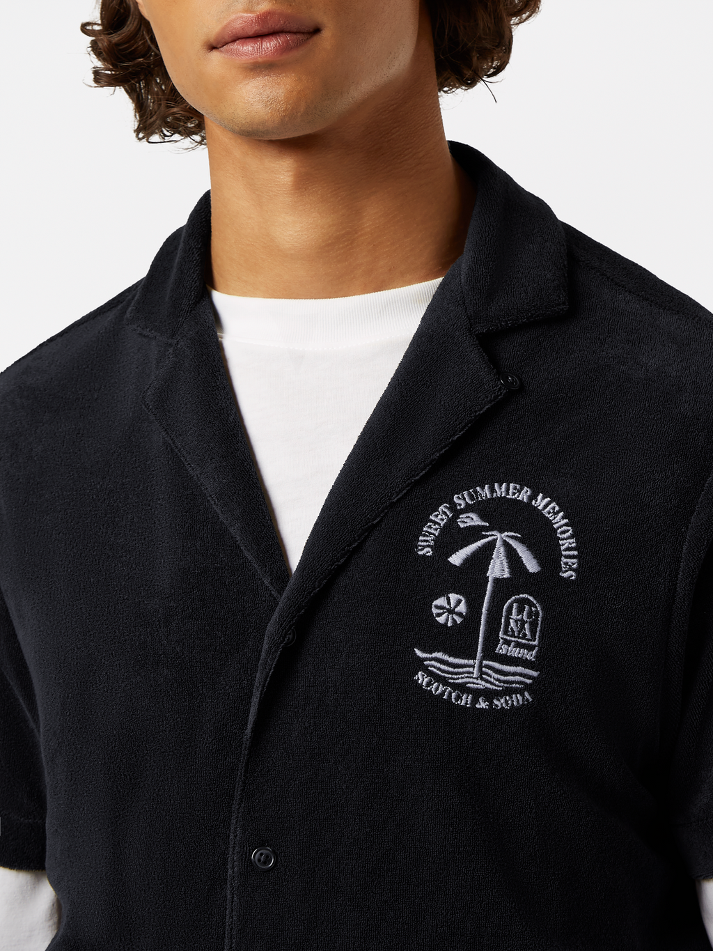 Short Sleeve Regular-Fit Terrycloth Shirt