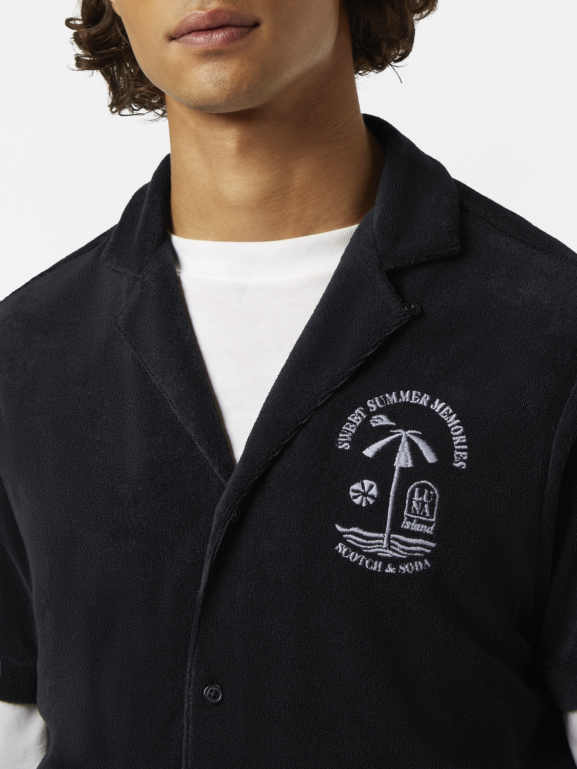 Short Sleeve Regular-Fit Terrycloth Shirt