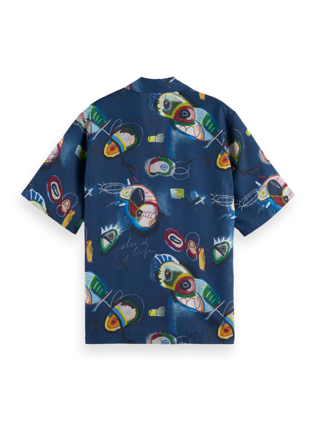 Abstract Island Short Sleeve Relaxed-Fit Tencel Shirt