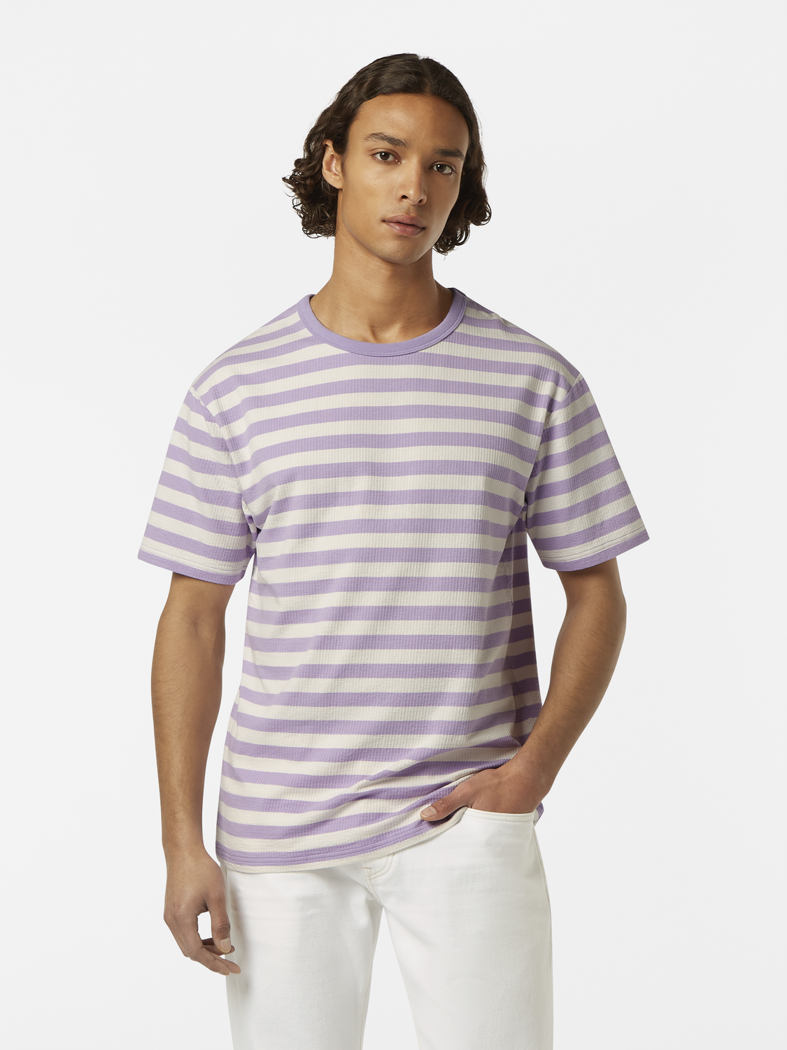 Relaxed-Fit Waffle Striped T-Shirt