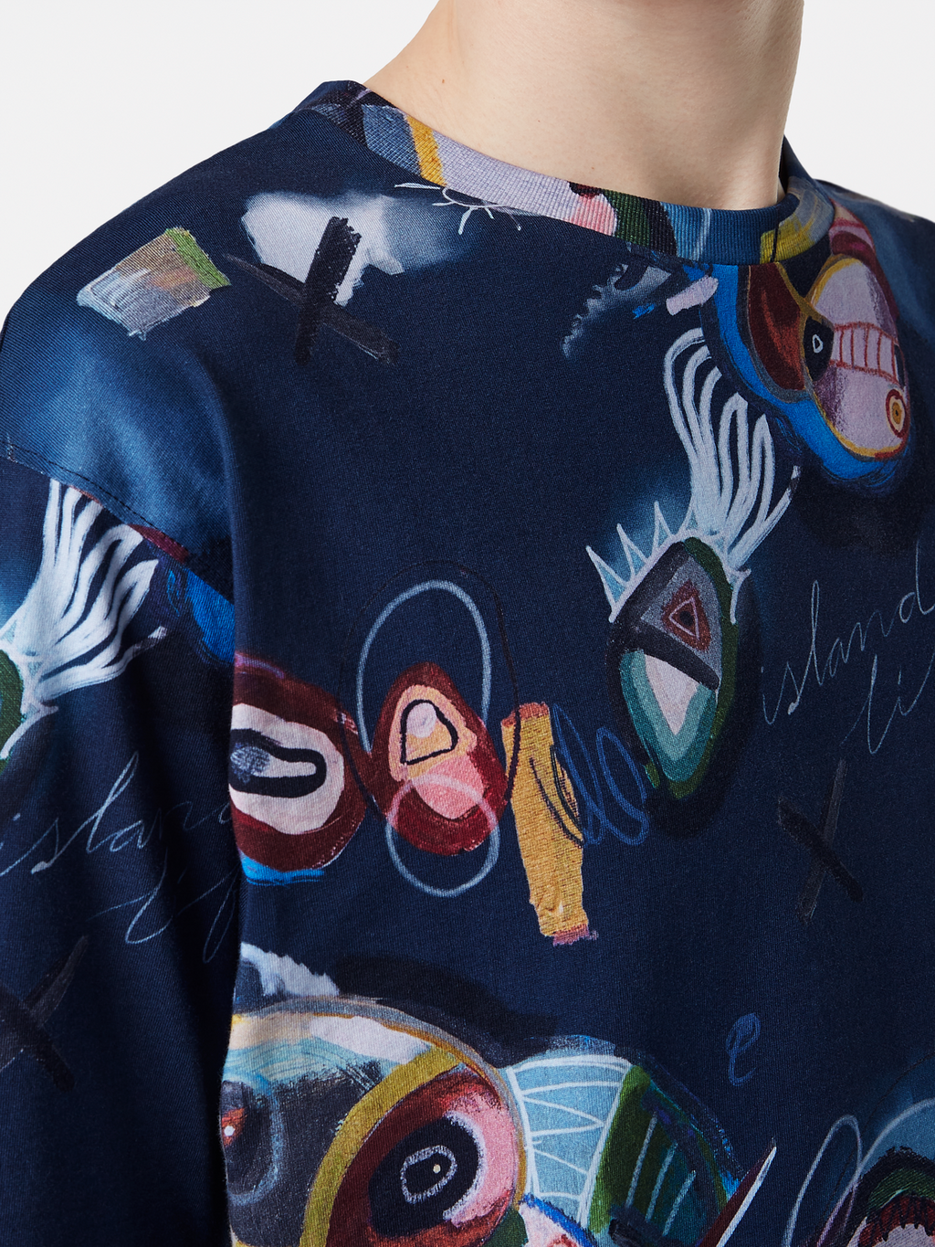 Relaxed-Fit Abstract Island Printed T-Shirt