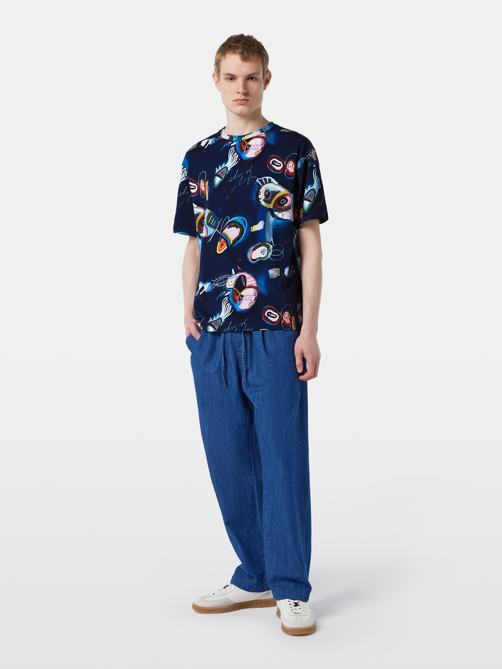 Relaxed-Fit Abstract Island Printed T-Shirt