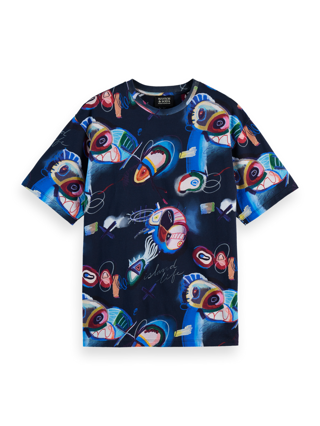 Relaxed-Fit Abstract Island Printed T-Shirt
