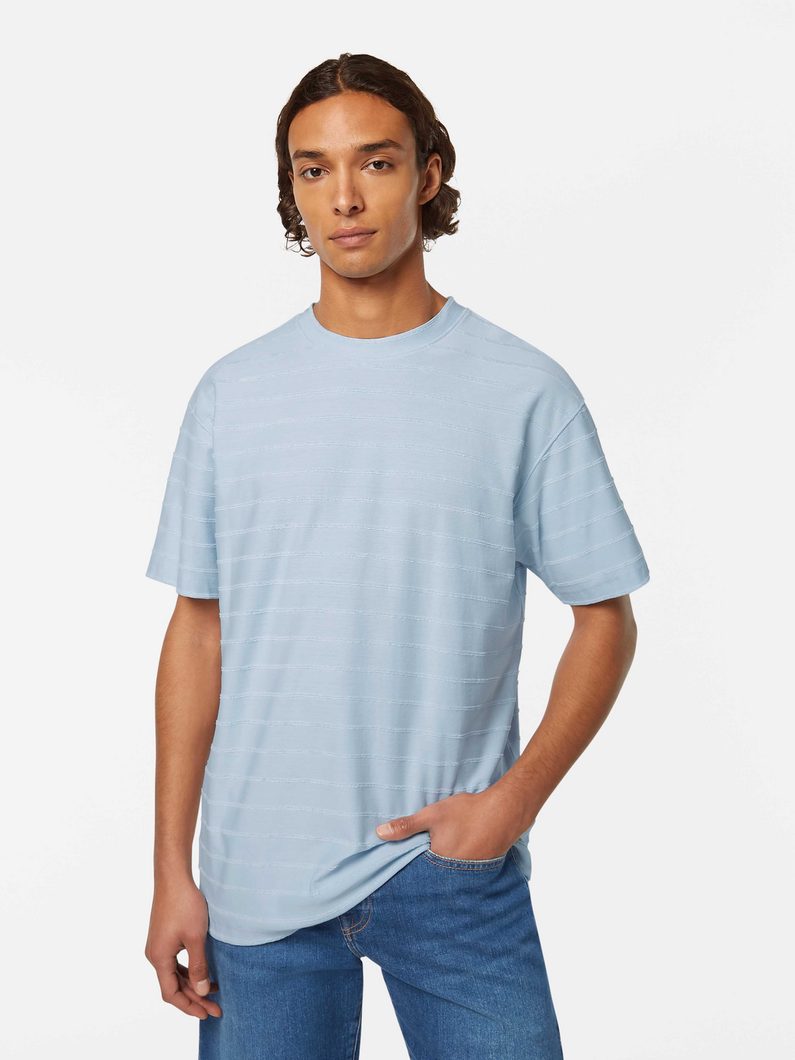 Relaxed-Fit Terrycloth Striped T-Shirt