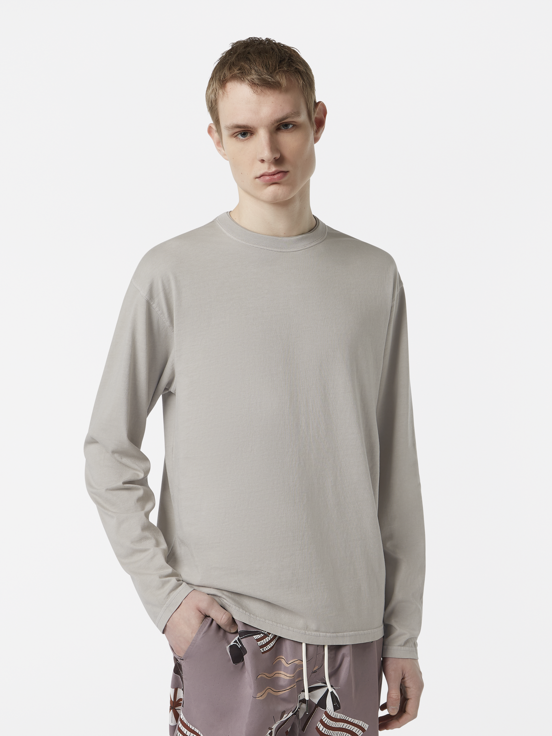 Relaxed-Fit Garment-Dyed Long Sleeve T-Shirt
