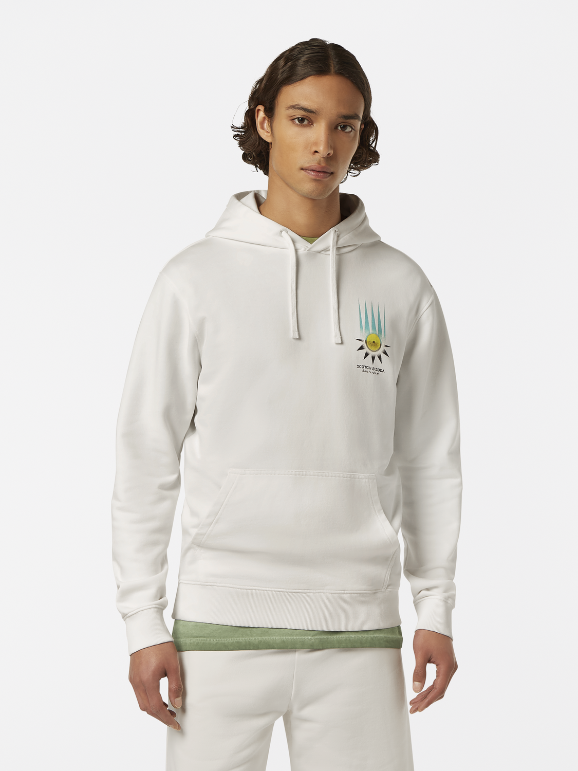 Regular-Fit Printed Artwork Hoodie