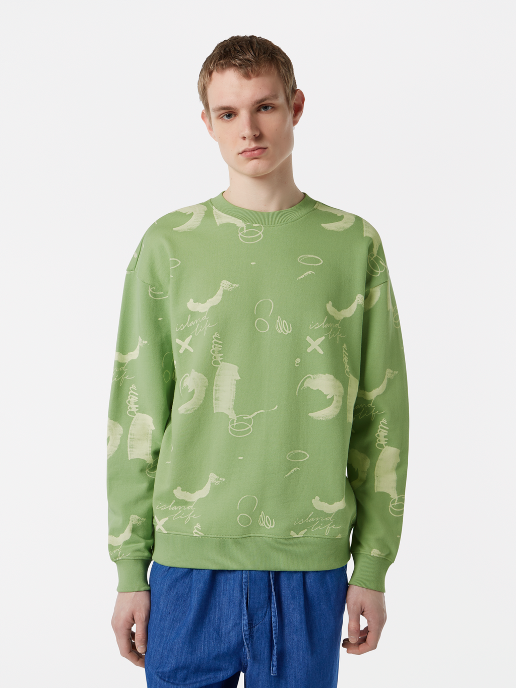 Relaxed-Fit Abstract Printed Sweatshirt