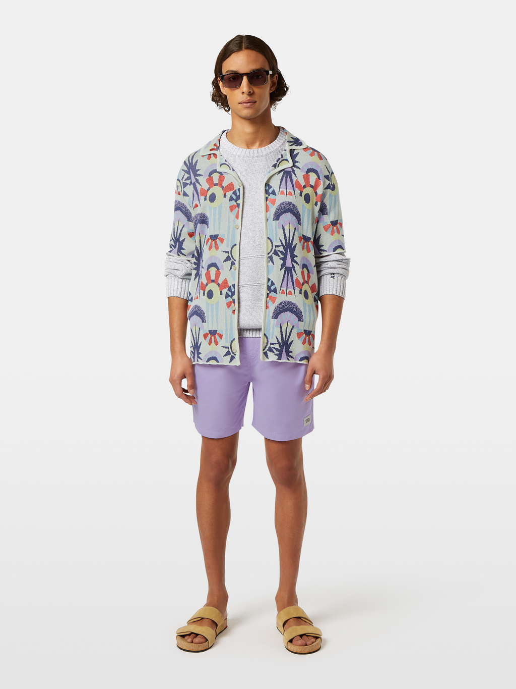 Jacquard Knit Short-Sleeved Shirt