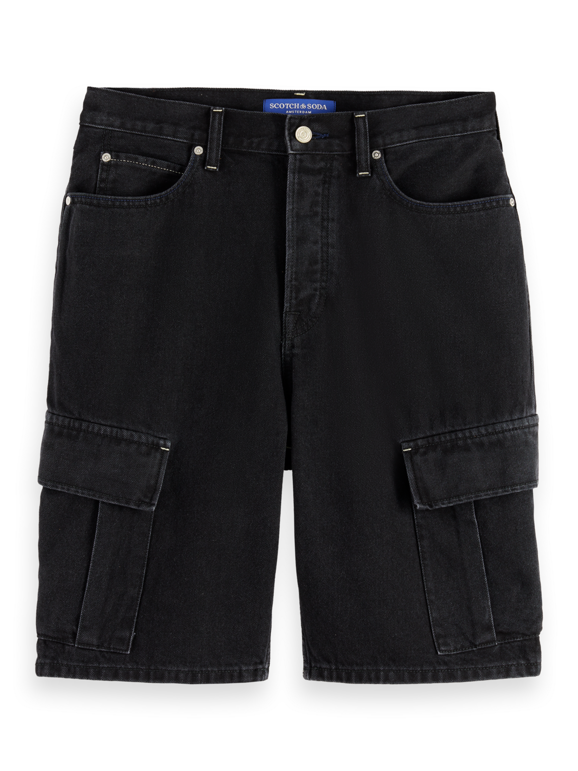 The Strand Loose Denim Cargo Short | Black Buzz