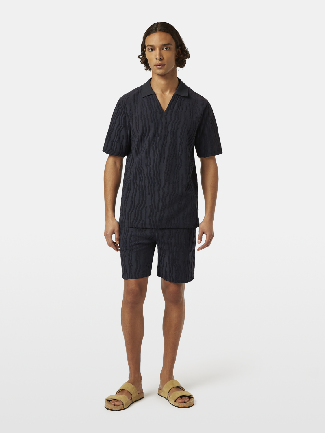 Relaxed-Fit Jacquard Cotton Terrycloth Polo