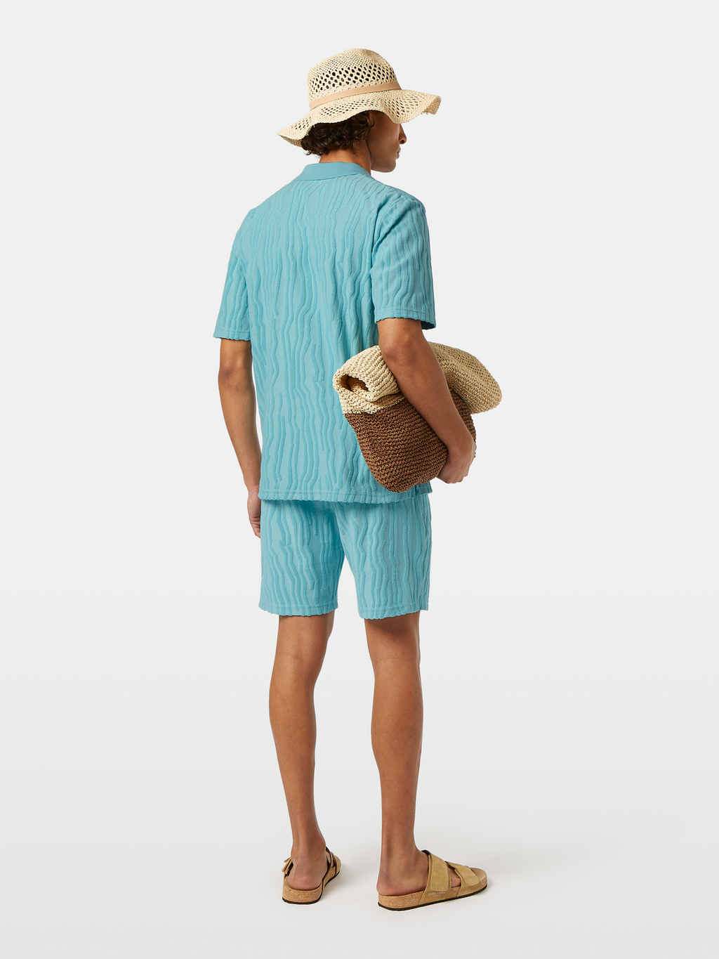 Jacquard Cotton Terrycloth Relaxed-Fit Polo