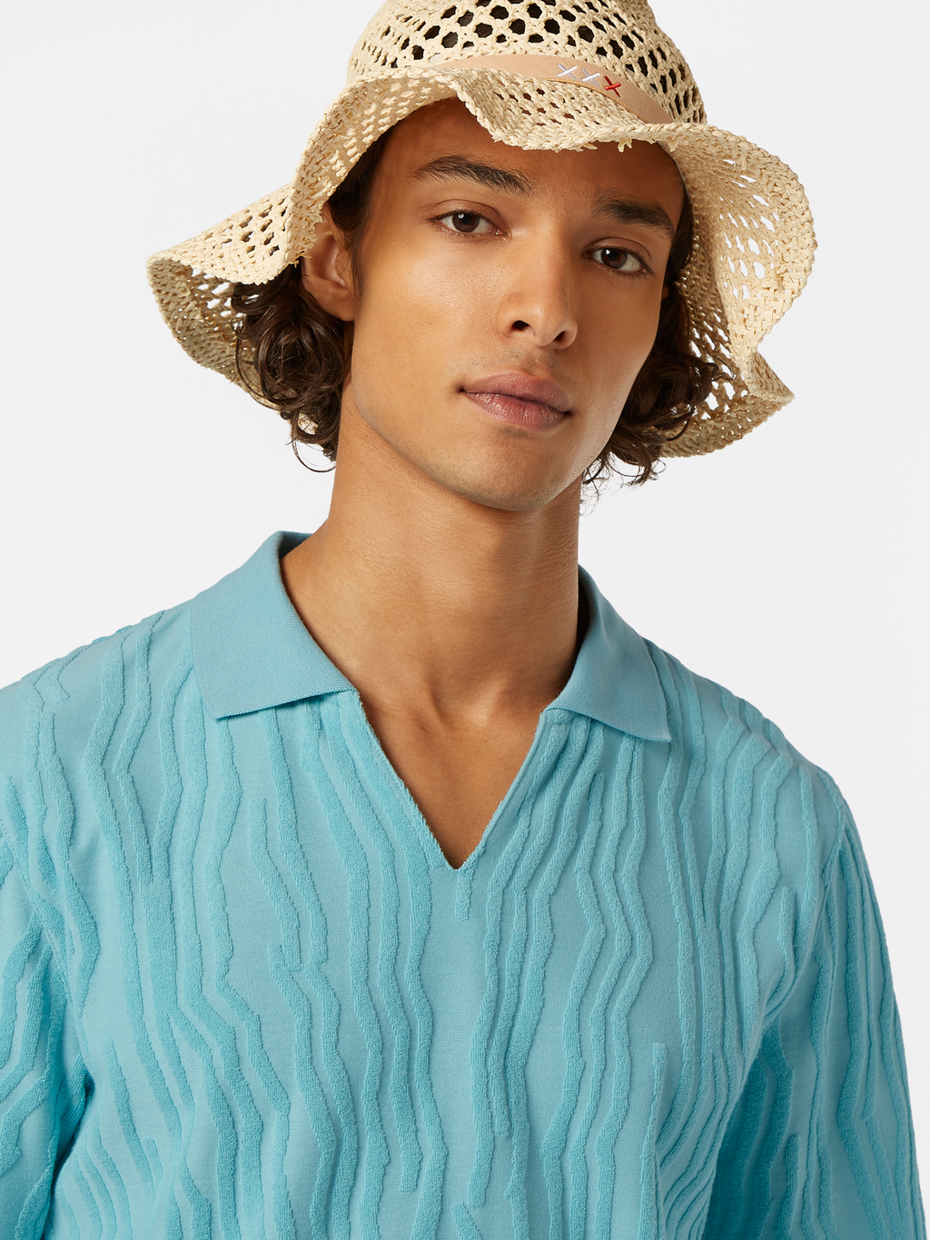 Jacquard Cotton Terrycloth Relaxed-Fit Polo