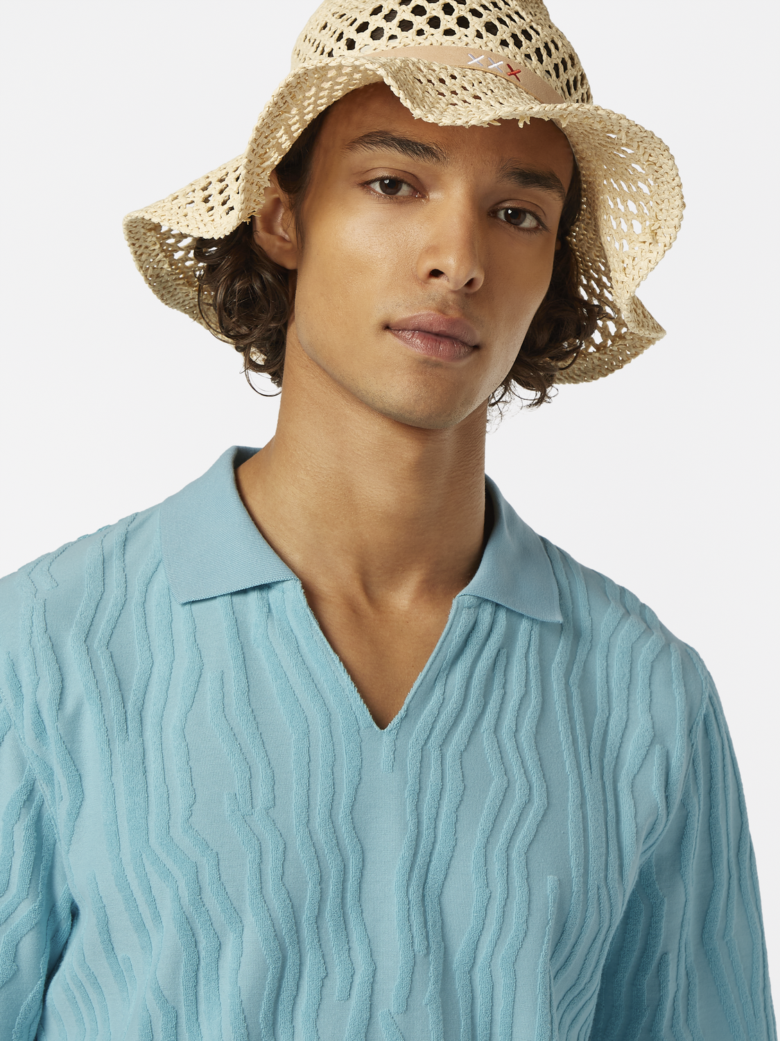 Jacquard Cotton Terrycloth Relaxed-Fit Polo