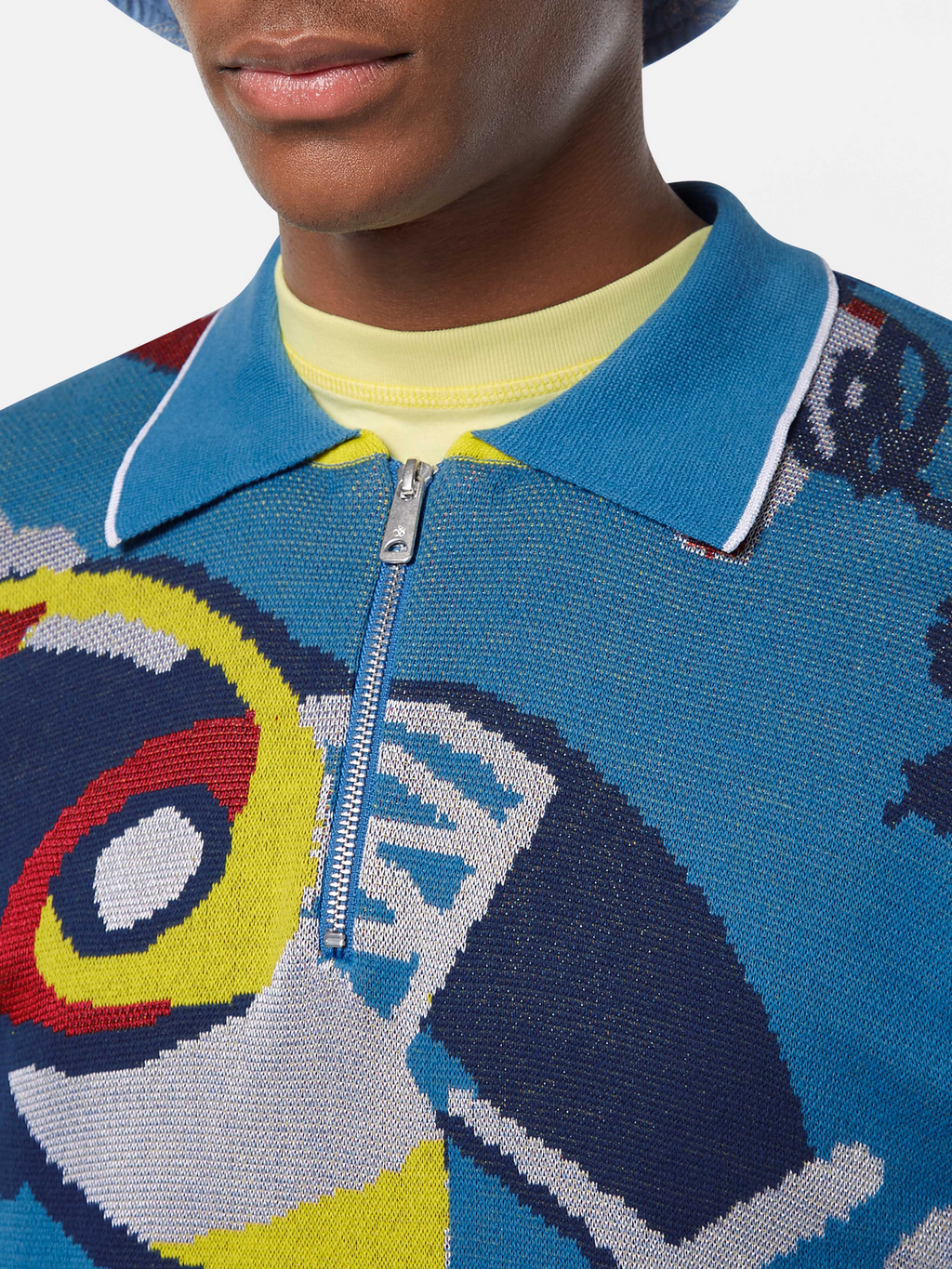 Abstract Island Crochet Polo