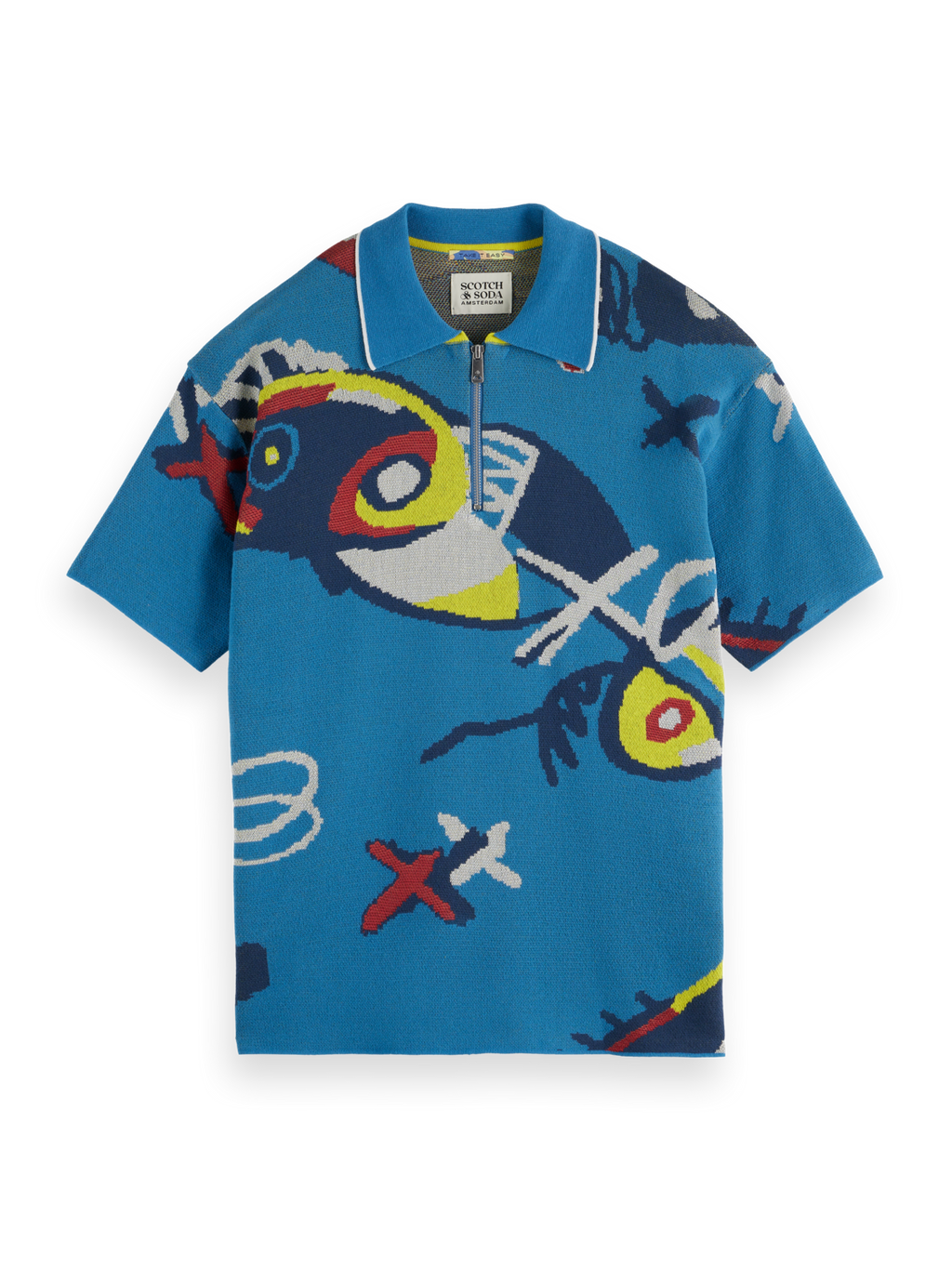 Abstract Island Crochet Polo