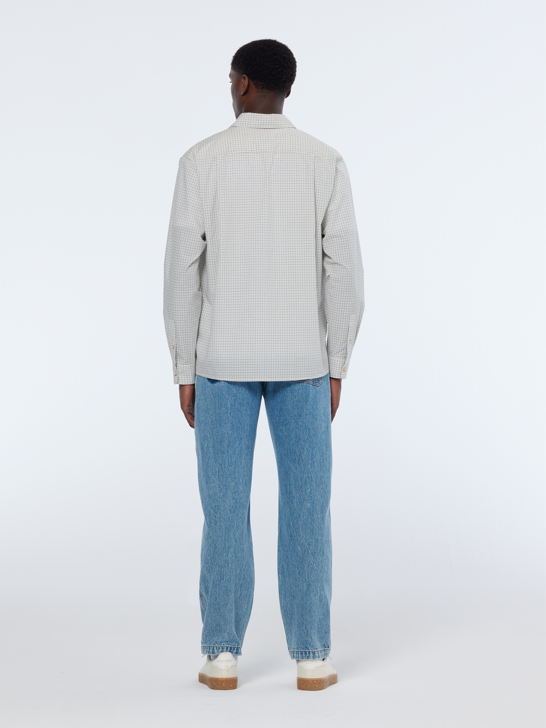 Relaxed Fit Yarn-Dyed Micro-Check Shirt