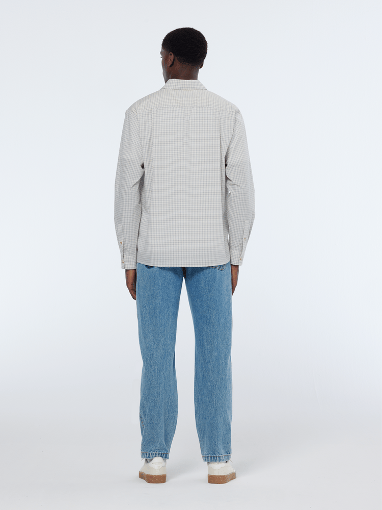 Relaxed Fit Yarn-Dyed Micro-Check Shirt