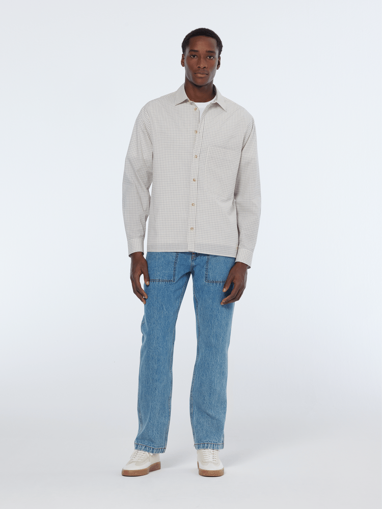 Relaxed Fit Yarn-Dyed Micro-Check Shirt