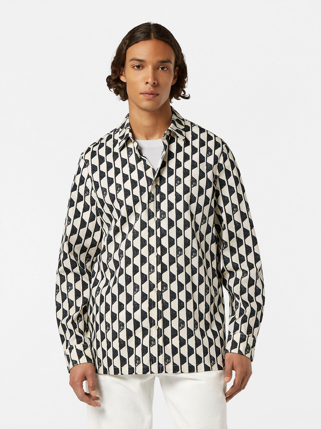 Regular-Fit Geometric Print Shirt