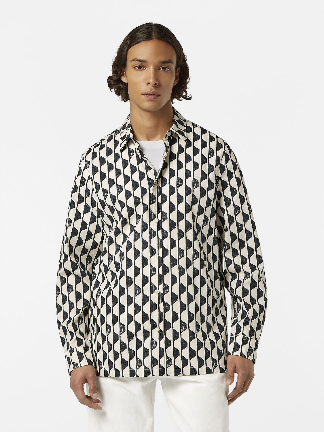 Regular-Fit Geometric Print Shirt