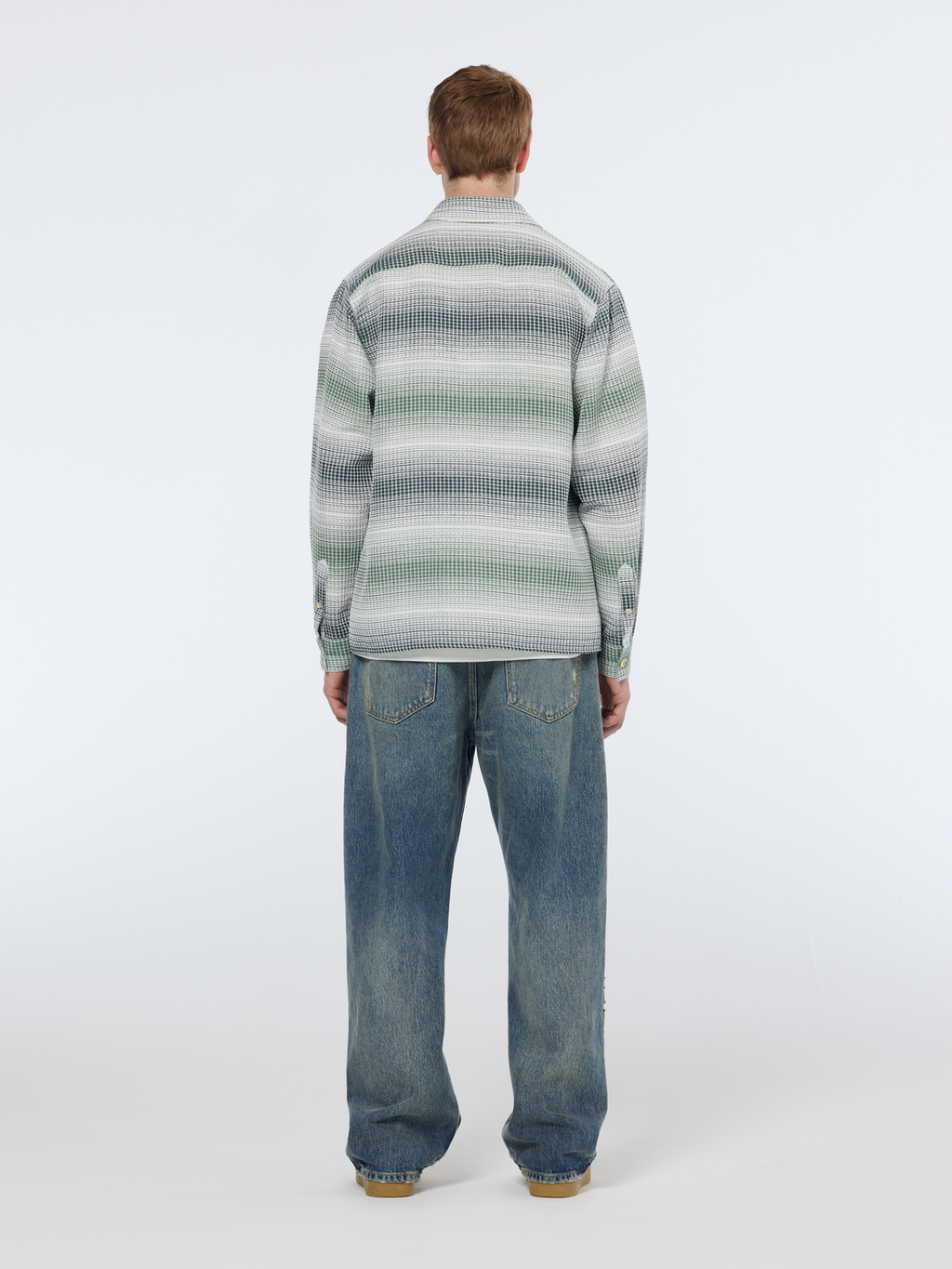 Relaxed Fit Stripe Waffle Shirt