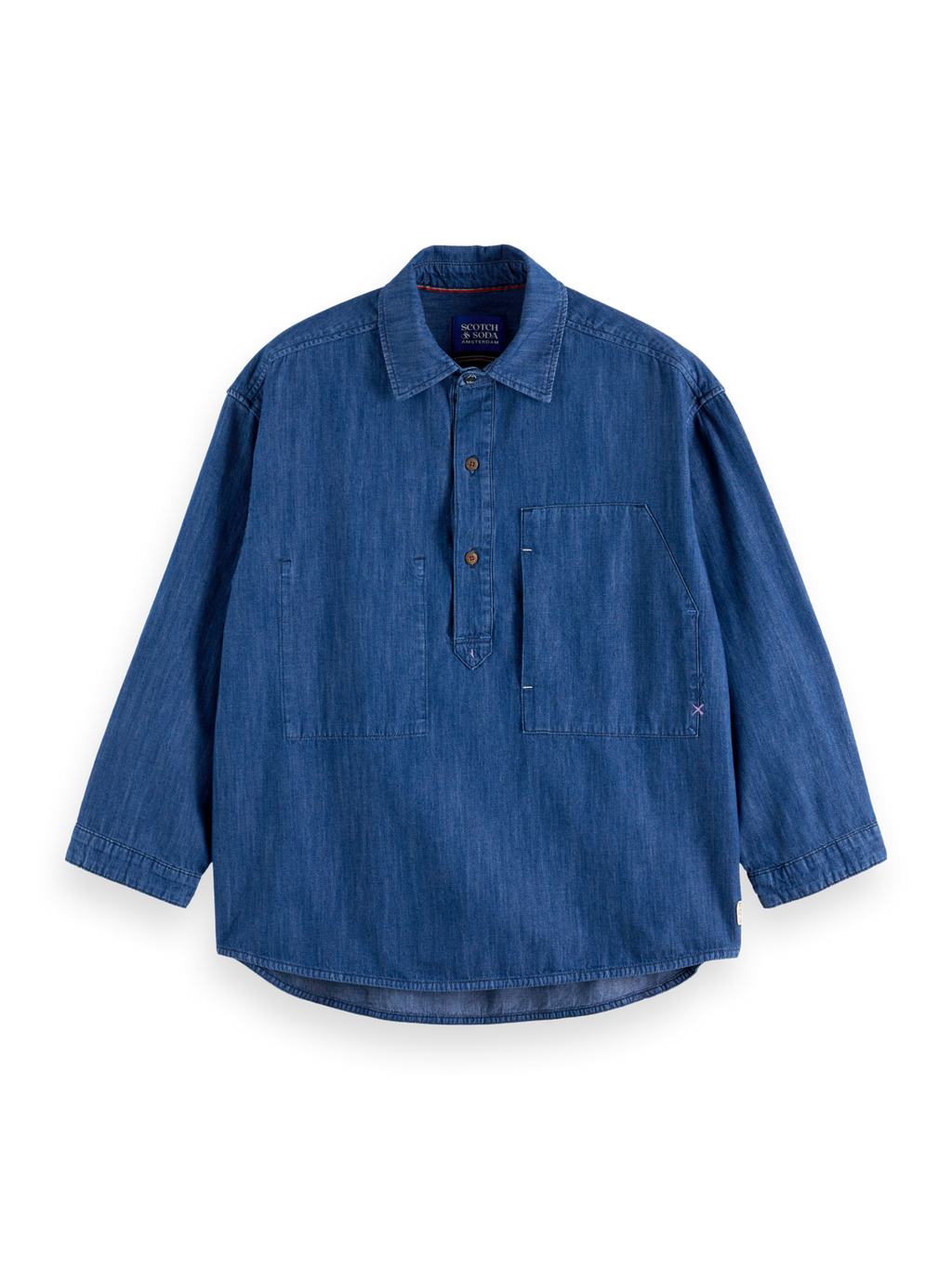 Lightweight Denim Quality Popover Workwear Shirt