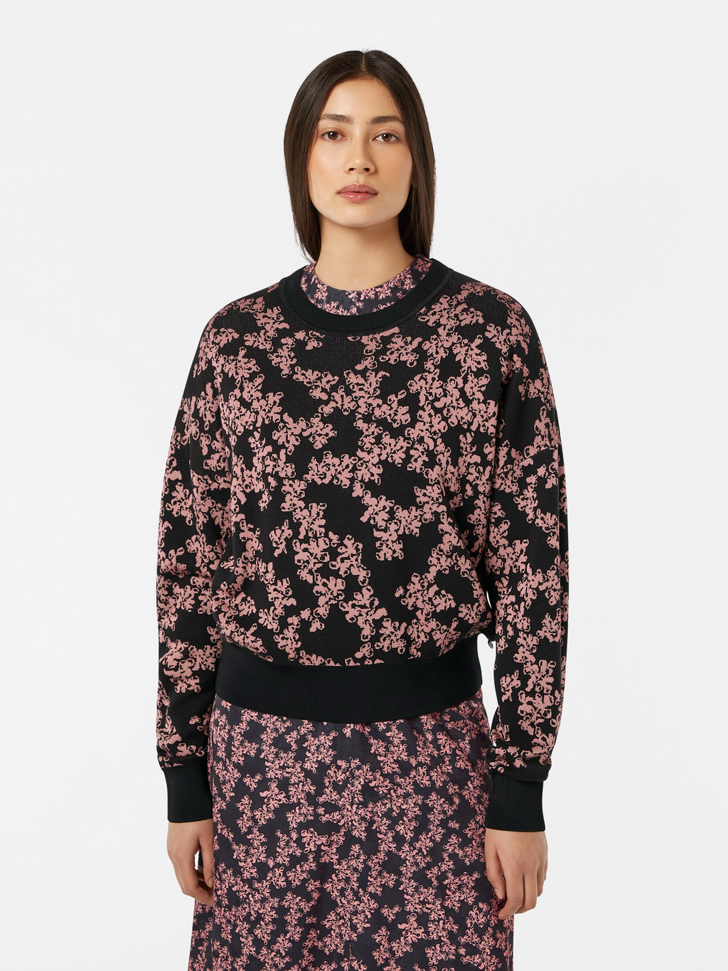 Floral Jacquard Relaxed Pullover