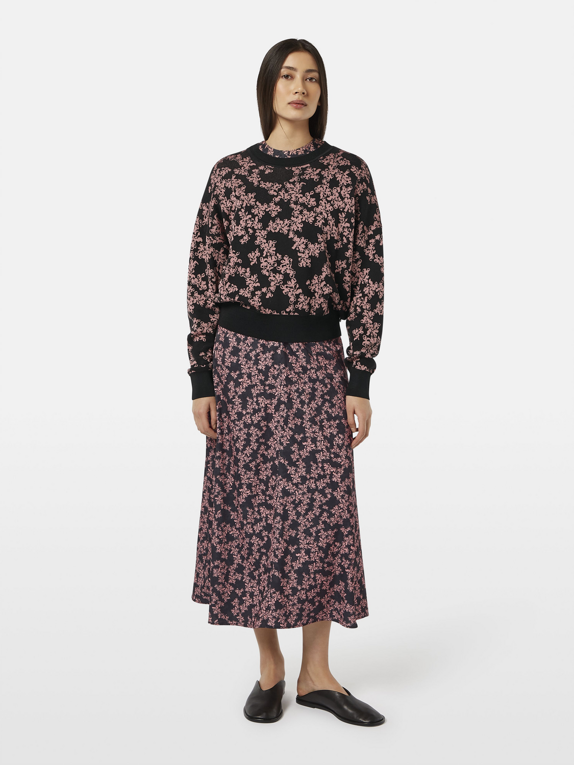 Floral Jacquard Relaxed Pullover