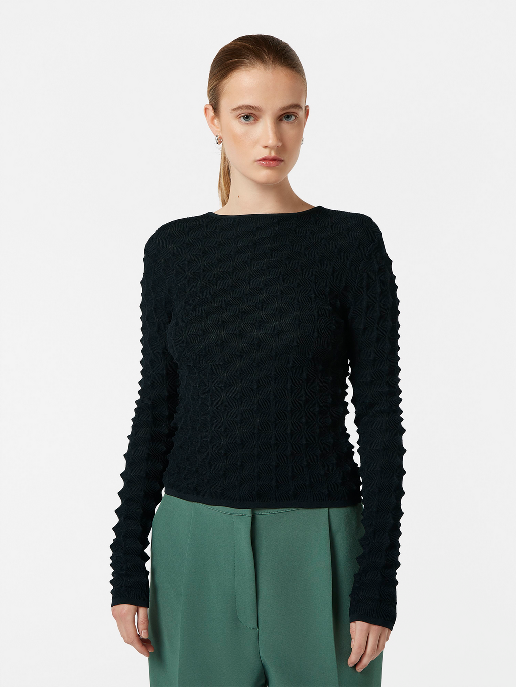 Textured Fitted Pullover