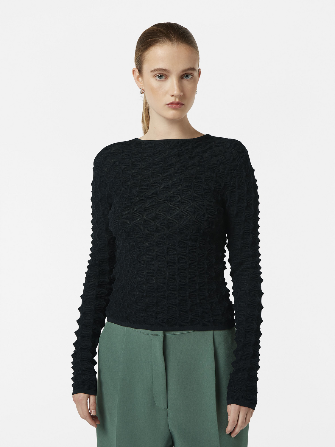 Textured Fitted Pullover