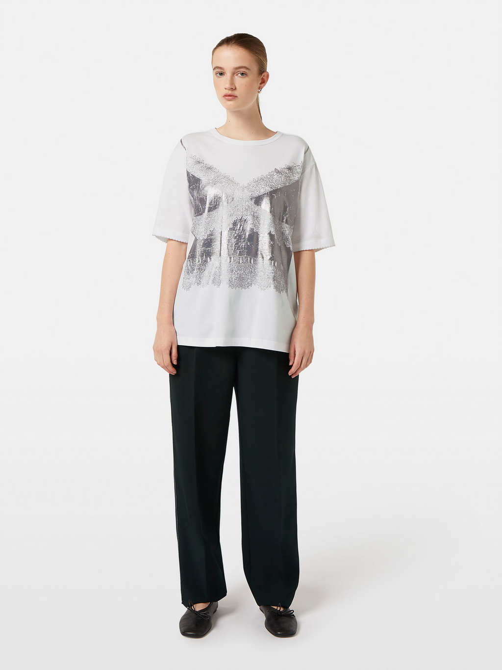 Foil Print Loose Fit T-Shirt