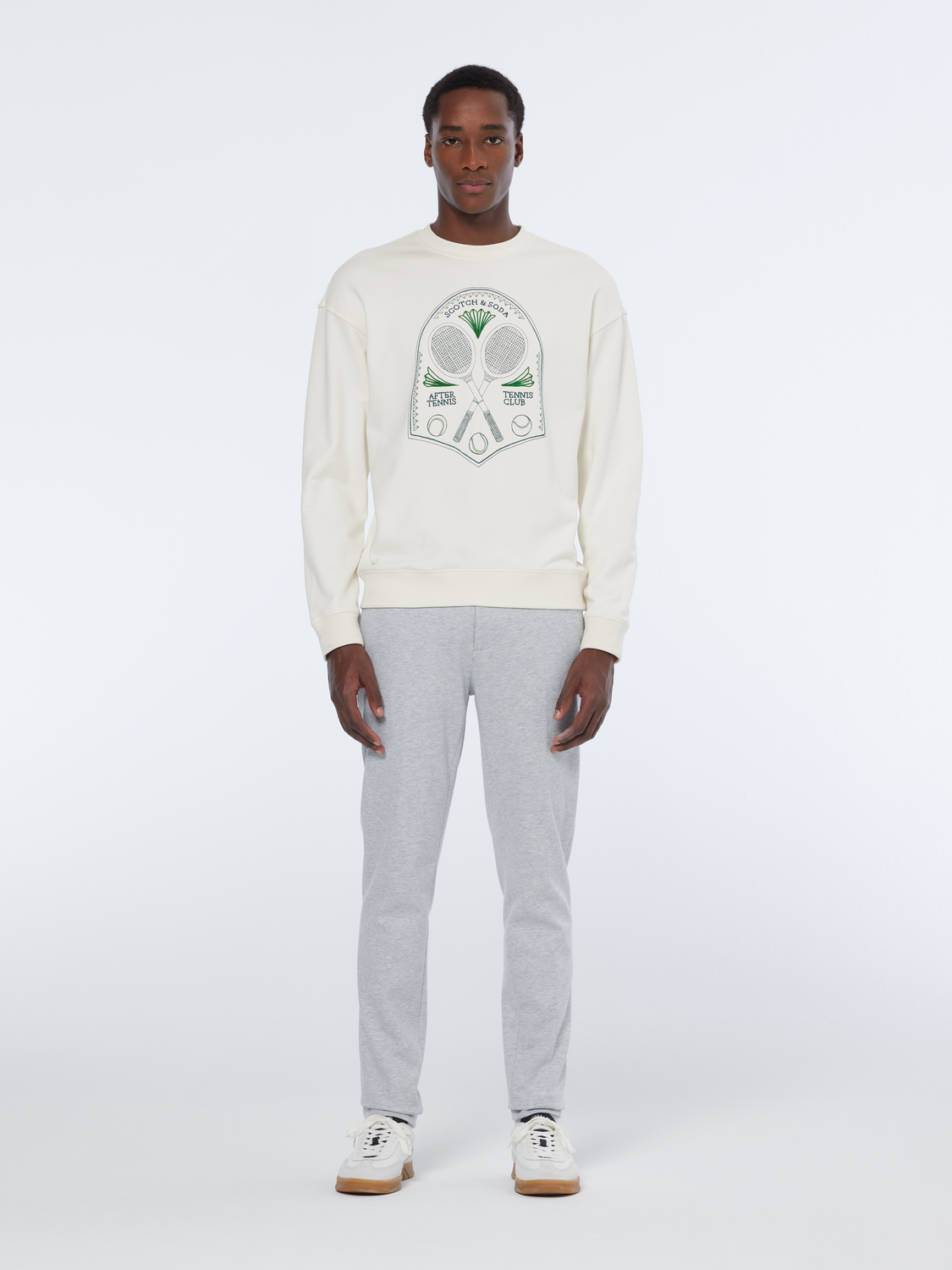Embroidered Tennis Artwork Relaxed Fit Sweatshirt