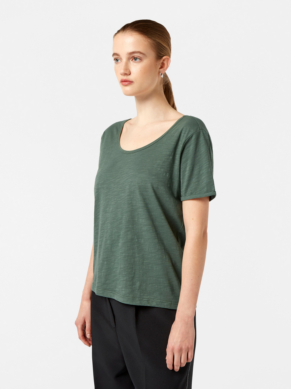 U-Neck Slub Regular Fit T-Shirt