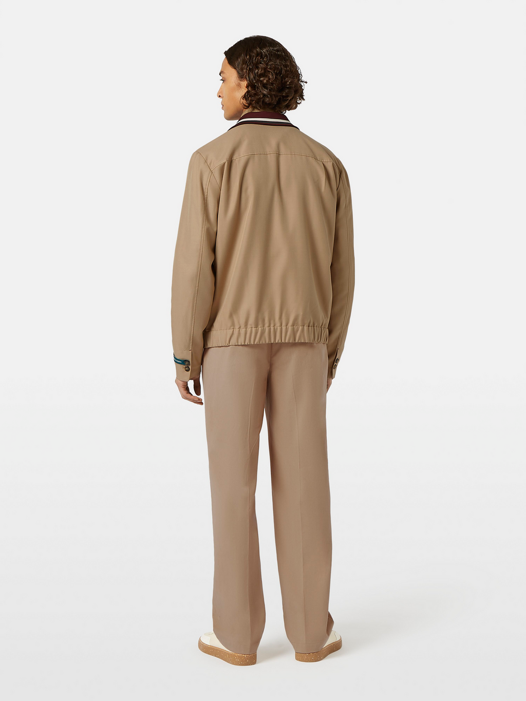 Contrast-Trimmed Tailored Shirt Jacket