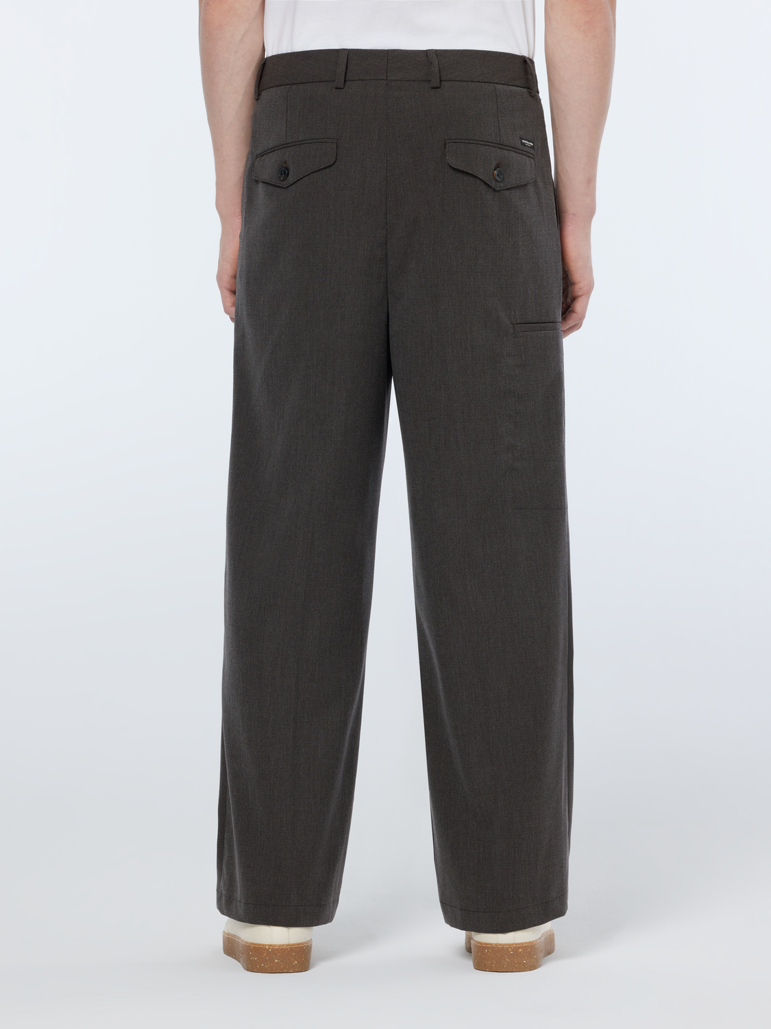 Pocket Detail Wide Fit Melange Chino