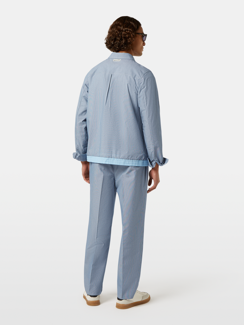 Nylon Trim Seersucker Overshirt