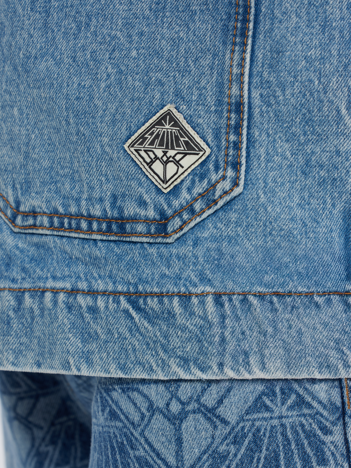 Washed Denim Jacket With Detachable Sleeves