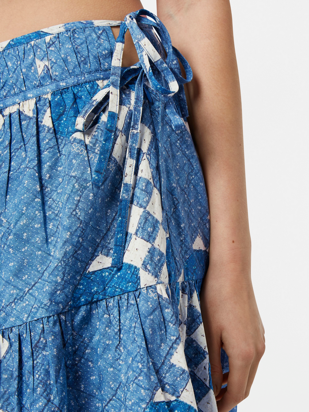 Quilted Gathered Mini Skirt