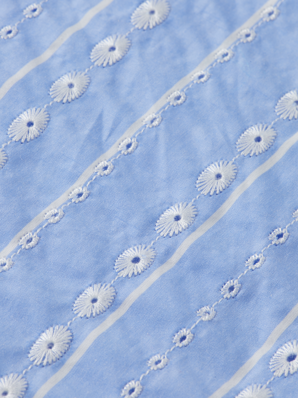 Embroidered-Stripe Relaxed-Fit Short Sleeve Shirt