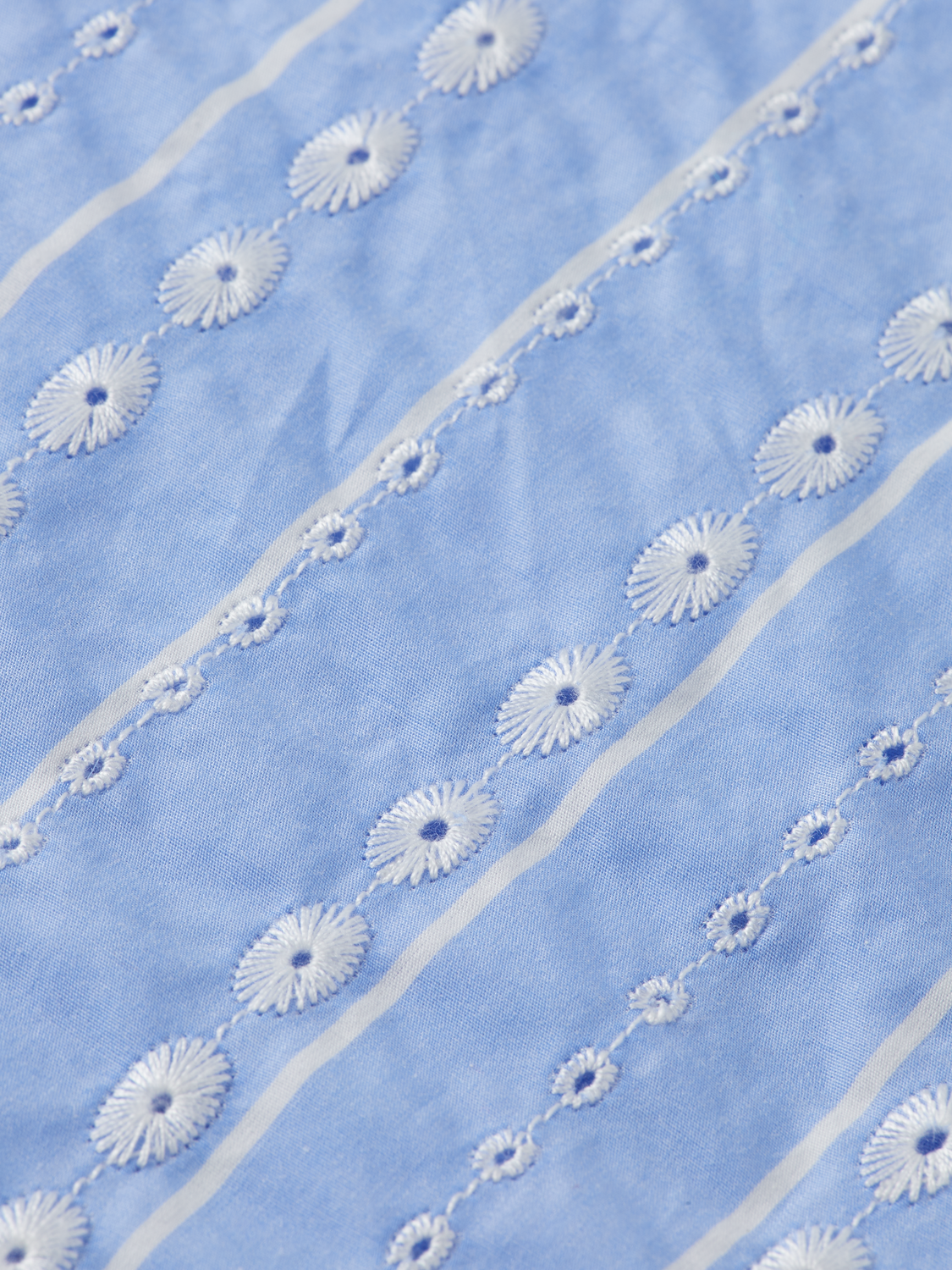 Embroidered-Stripe Relaxed-Fit Short Sleeve Shirt