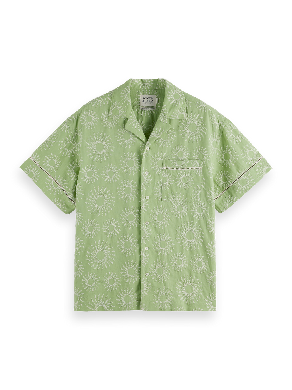 Relaxed-Fit Embroidered Linen-Blend Short Sleeve Shirt