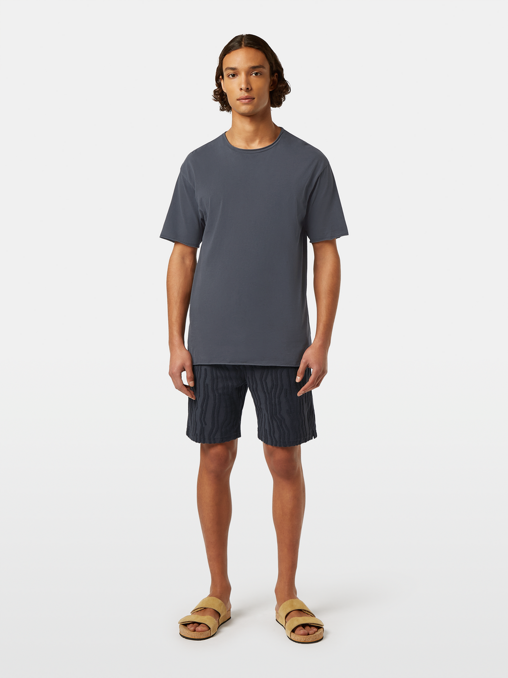 Cotton Terrycloth Jacquard Shorts