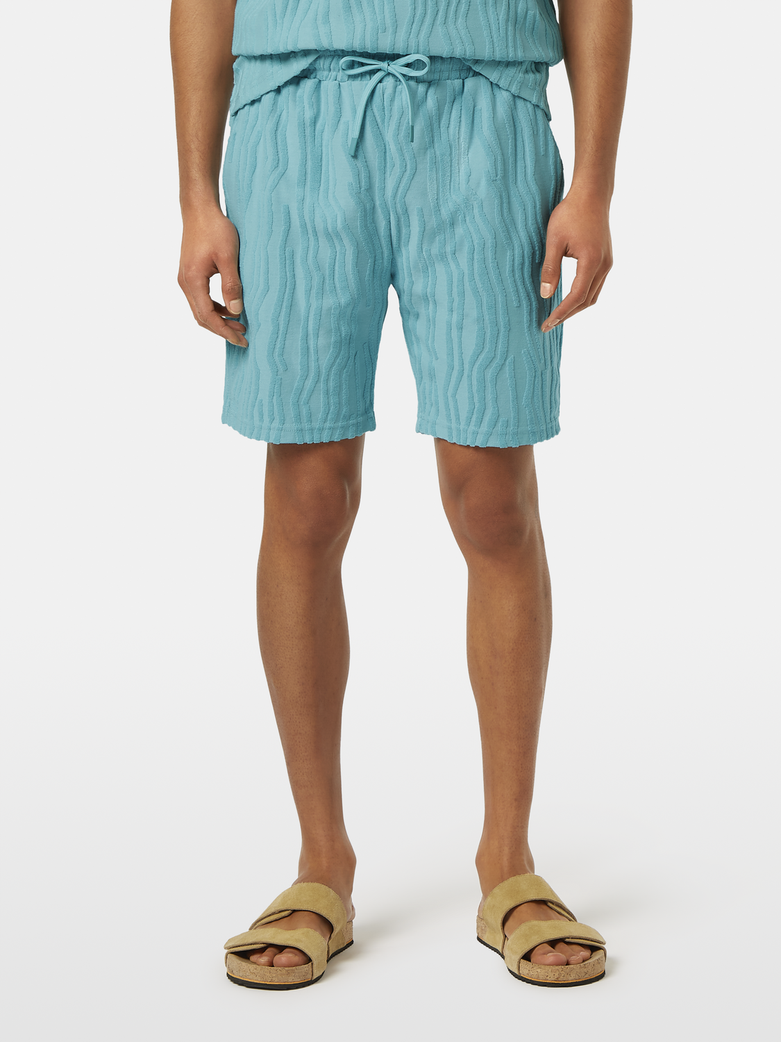 Cotton Terrycloth Jacquard Shorts
