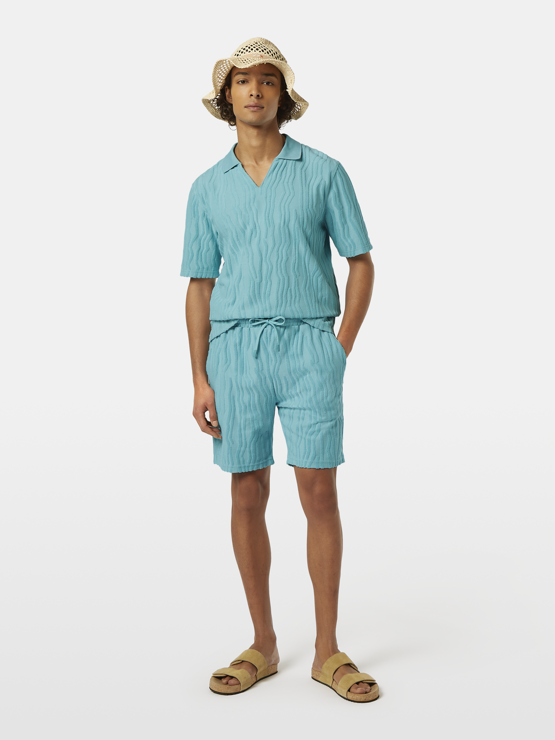 Cotton Terrycloth Jacquard Shorts