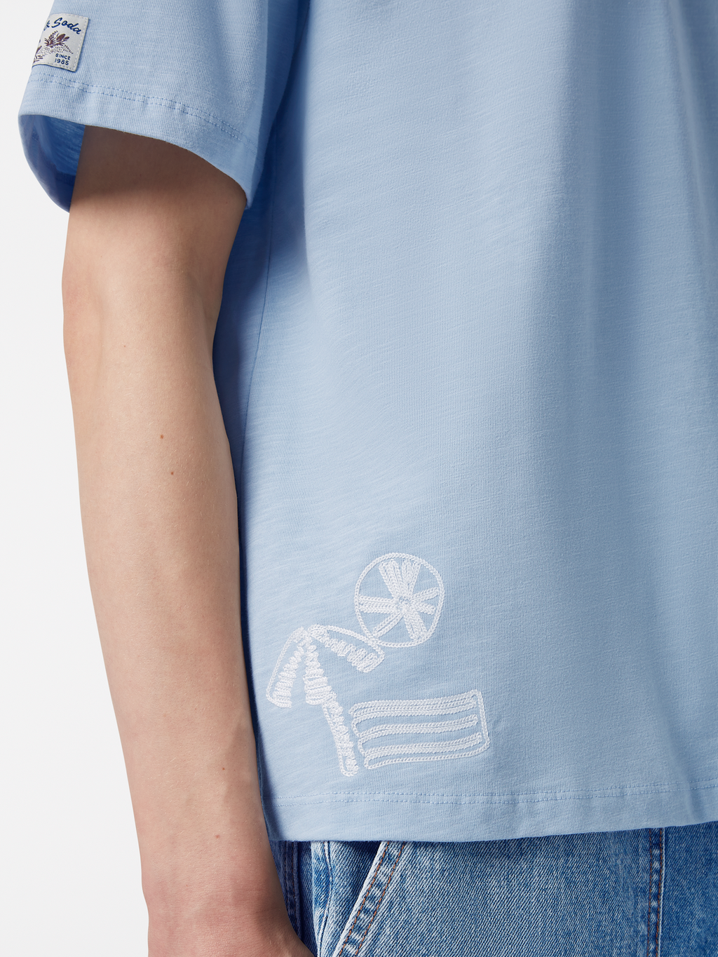 Loose-Fit Slub Embroidery T-Shirt