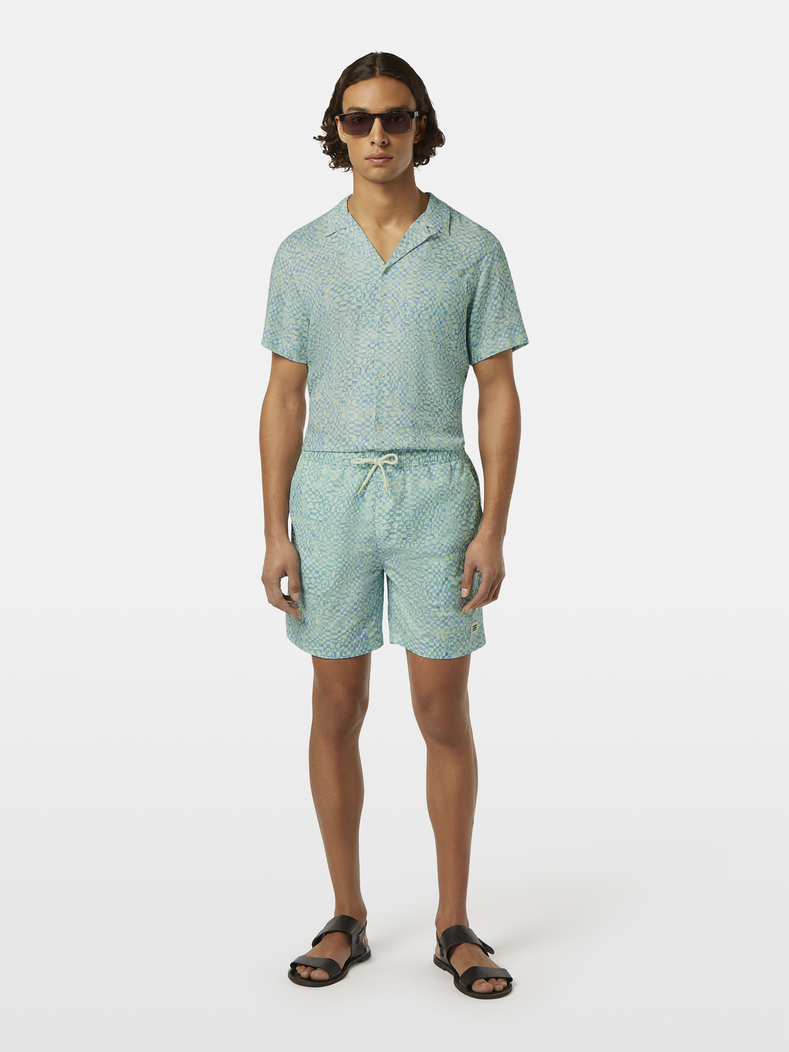 Ditsy Printed Mid-Length Swimshort